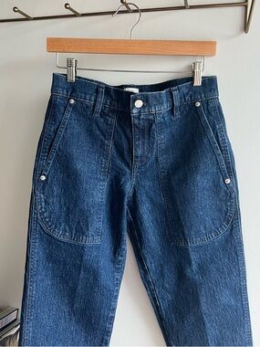 J. Crew Dark Denim Cropped Carpenter Style Pocket Jeans